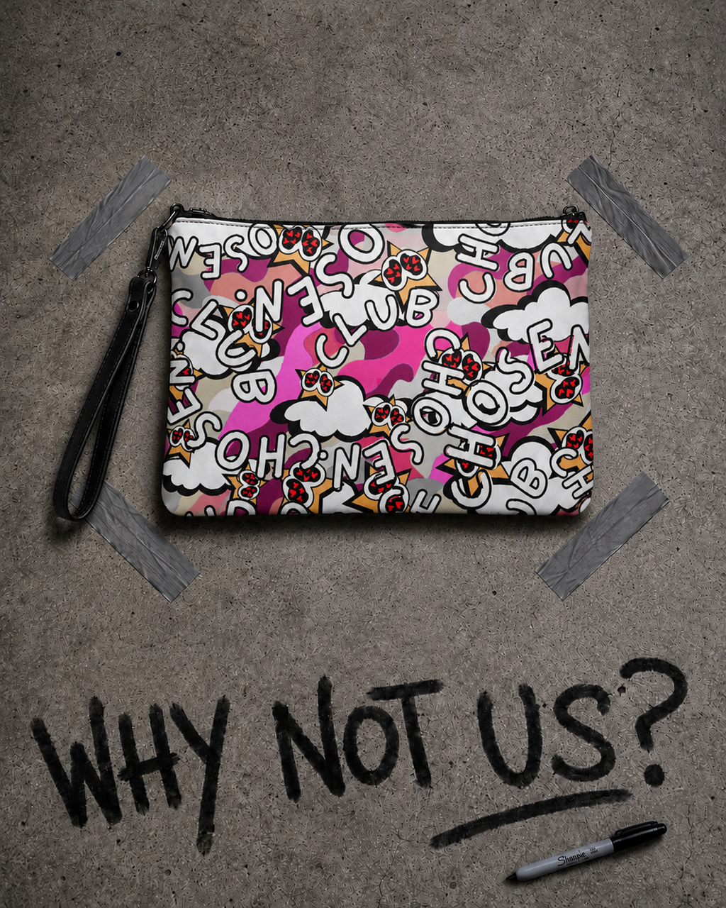 Pink camo gazer crossbody bag