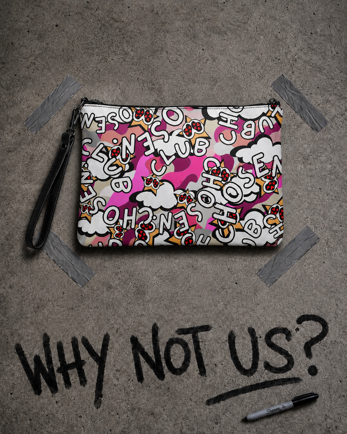 Pink camo gazer crossbody bag