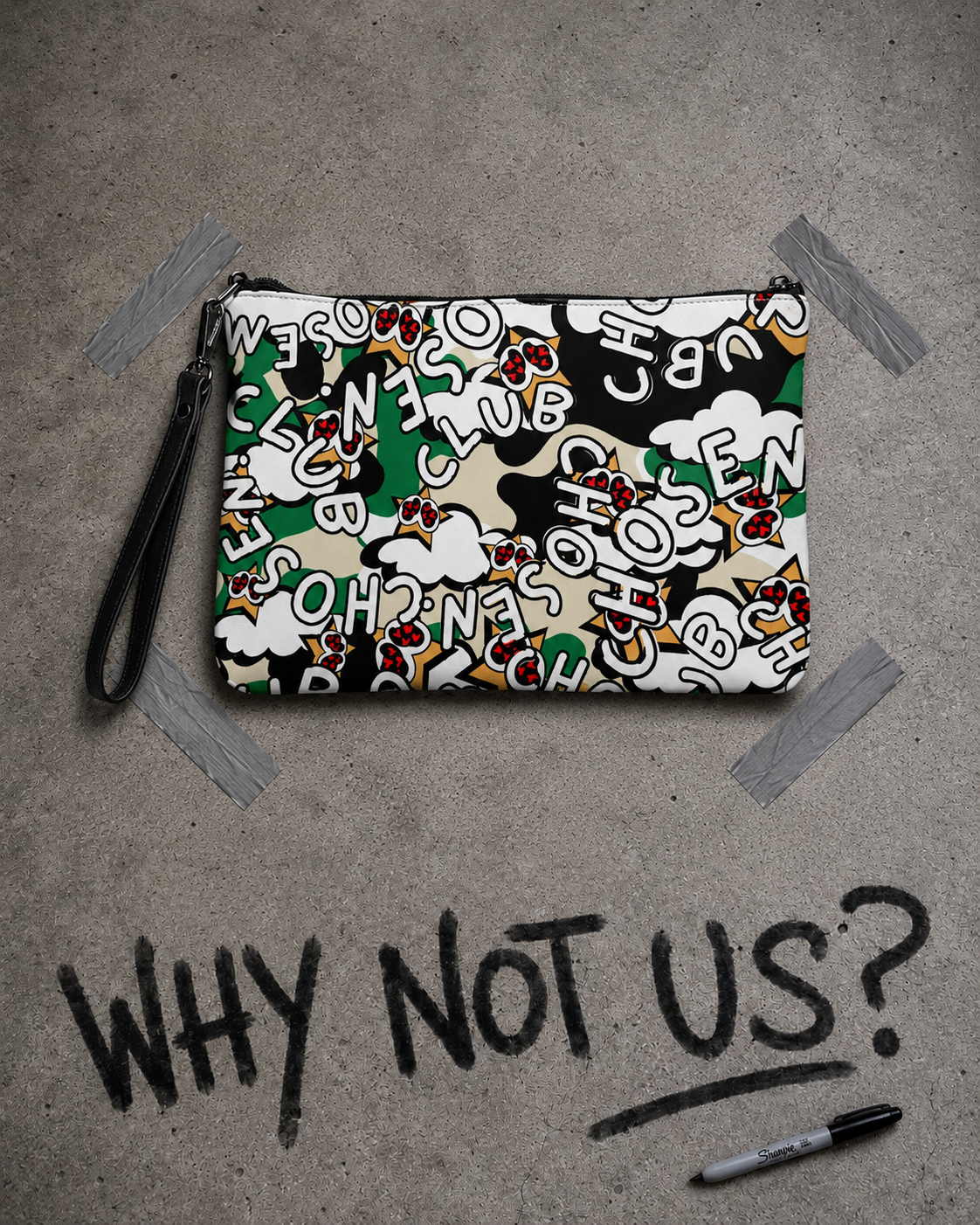 Camo crossbody bag