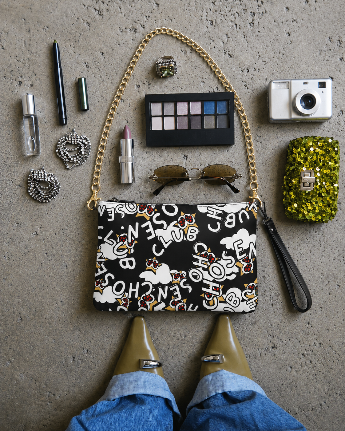 Black gazer crossbody bag